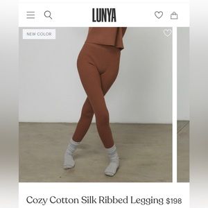 NWOT Lunya Cotton Silk Ribbed leggings